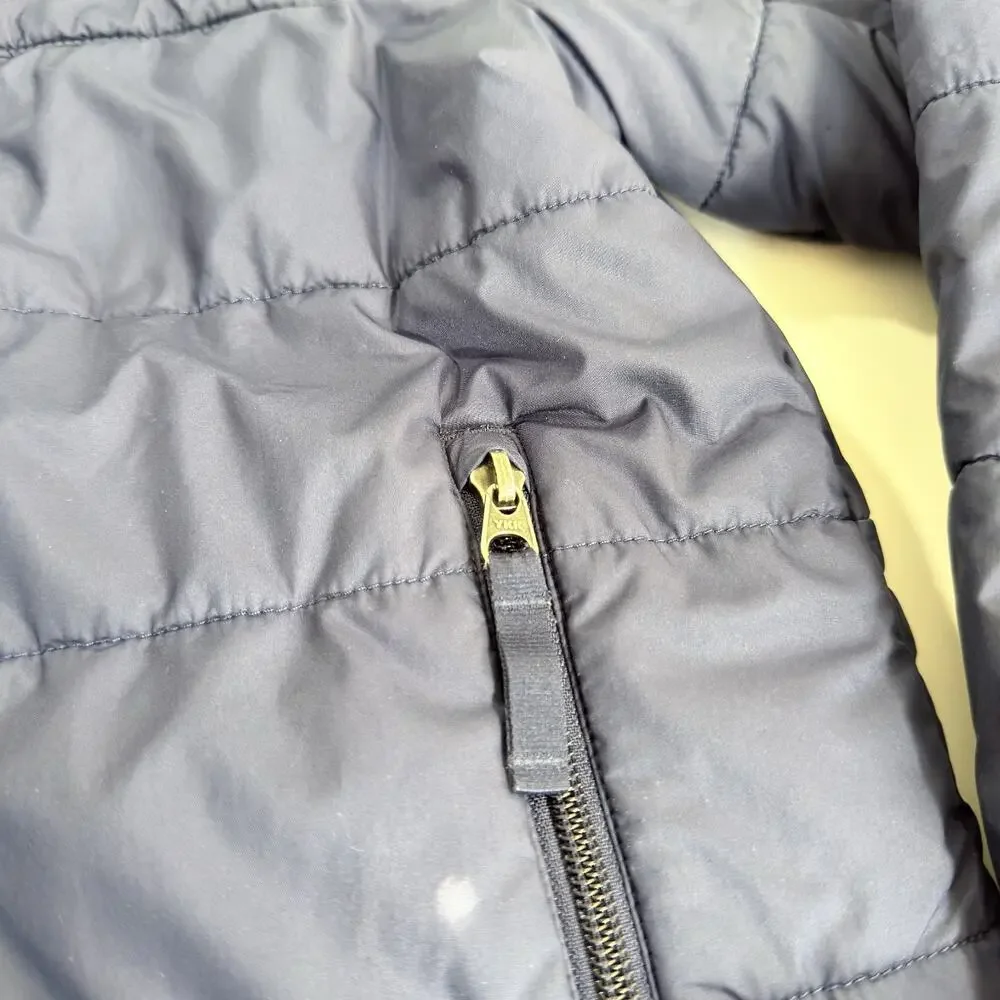 The North Face Youth Large L Navy Blue Reversible Sherpa Fleece Puffer Jacket